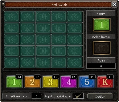Kralı Yakala Oyun Panel