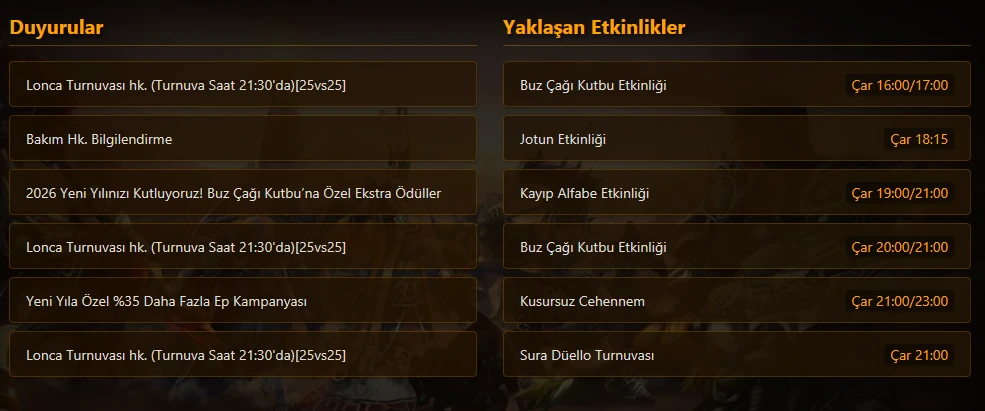 Turna2 - Etkinlikler